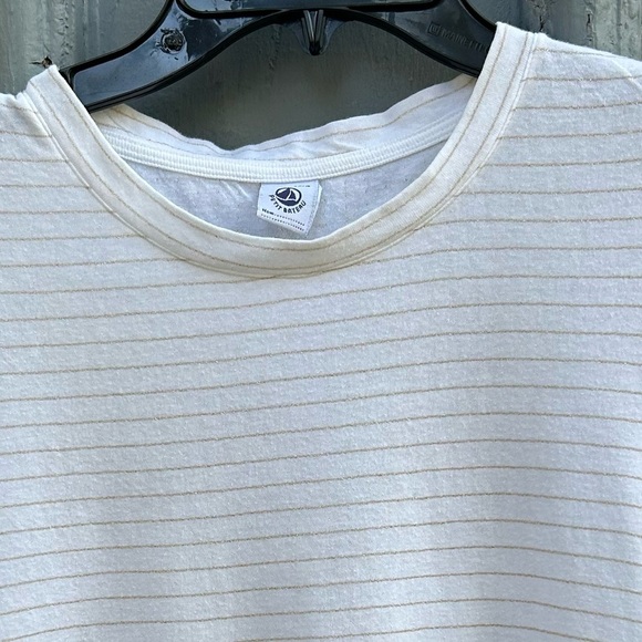 le petit bateau gold striped t shirt, size 12 - Picture 3 of 7